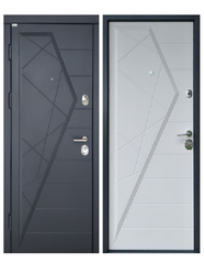 Двері металеві S.A. стандарт "Айсберг" графіт/білий мат