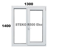 Металопластикове вікно Steko R500 Eko - 1300*1400 поворотно відкидне 2 стекла