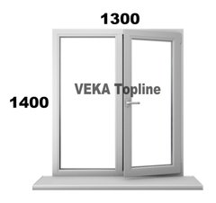 Пластиковое окно Veka Topline, размер 1300*1400, 2 стекла