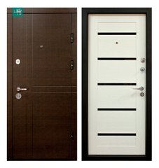 Дверь металлическая ПК-180/161 ЭЛИТ Венге горизонт темный/Царга Мадрид белая текстура