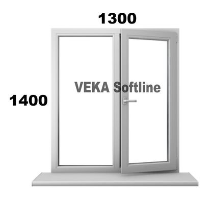 Пластиковое окно Veka Softline, размер 1300*1400, 2 стекла