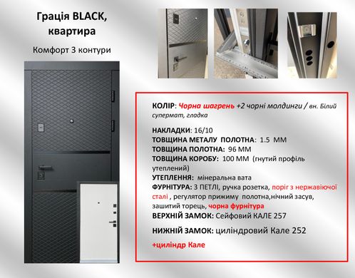 Двери металлические REDFORT Комфорт "Грация" черно-белая