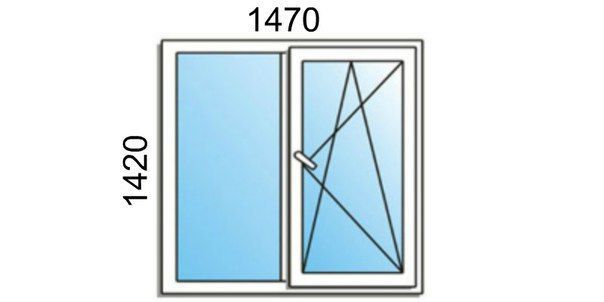 Вікно на 2 стулки (цегляний будинок)