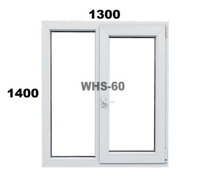 Металопластикове вікно WHS-60 - 1300*1400 поворотно відкидне, 2 стекла