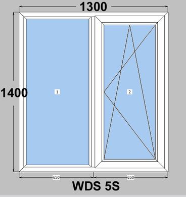Окно двустворчатое в квартиру: профиль WDS 5S