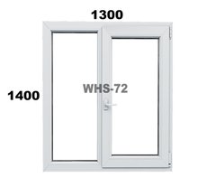 Металопластикове вікно WHS-72 - 1300*1400 поворотно відкидне, 2 стекла